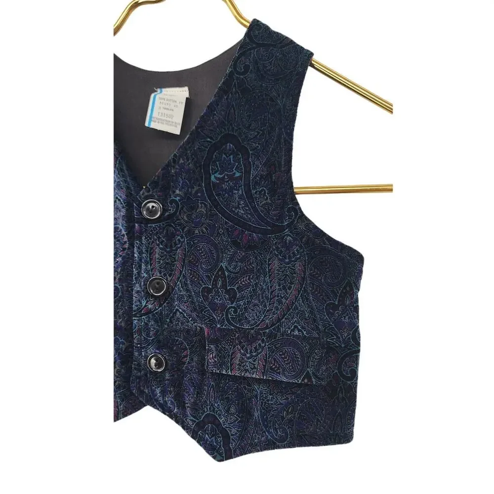 Adorable Vintage Boys Dress Vest Crushed‎ Velvet Size 3T